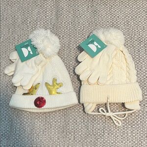 Basic Concepts Baby Set of 2 Cream and gold Kids Winter Hat and Glove Set